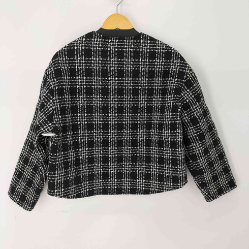 ザラ ZARA Textured Weave Quilted Jacket 中キルティング ツイードジャケット レディース import:S