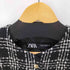 ザラ ZARA Textured Weave Quilted Jacket 中キルティング ツイードジャケット レディース import:S