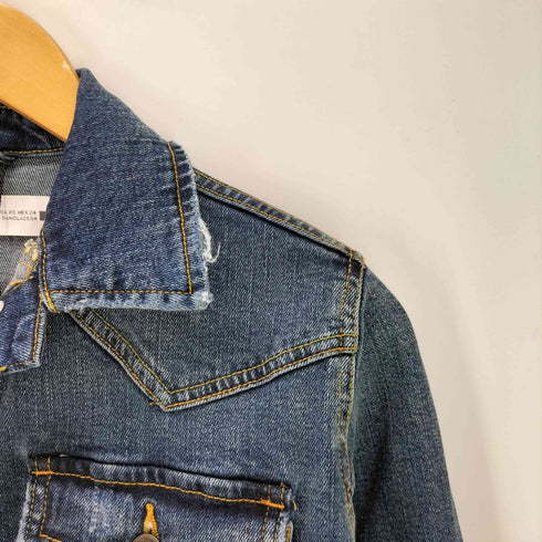 ザラ ZARA ダメージデニムジャケット レディース import:XS