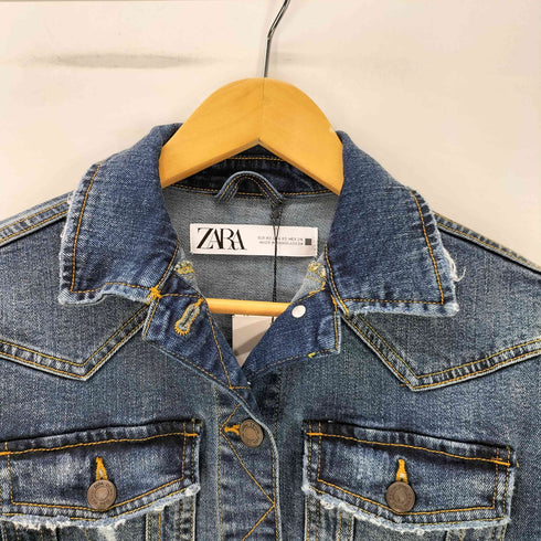 ザラ ZARA ダメージデニムジャケット レディース import:XS
