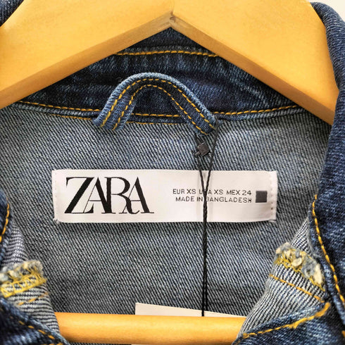 ザラ ZARA ダメージデニムジャケット レディース import:XS