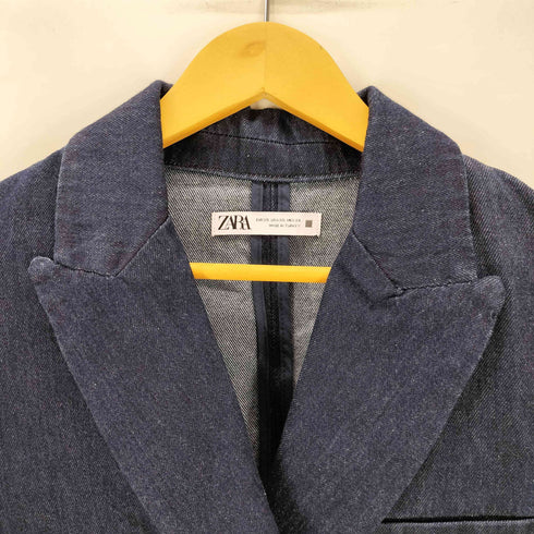 ザラ ZARA クロップドデニムブレザー デニムジャケット レディース import:XS