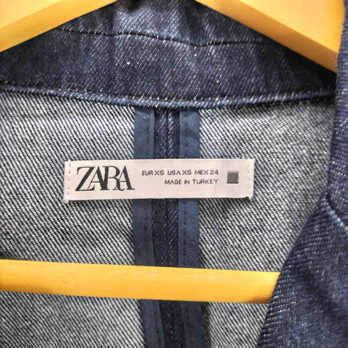 ザラ ZARA クロップドデニムブレザー デニムジャケット レディース import:XS