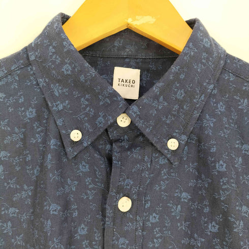 タケオキクチ TAKEO KIKUCHI 花柄 コットン ボタンダウンシャツ メンズ JPN:1