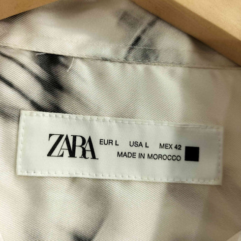 ザラ ZARA リーフプリント 総柄 シャツ メンズ import:L