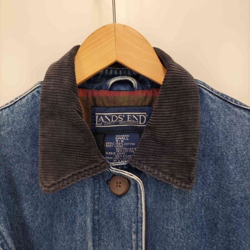 ランズエンド LANDS END 90S 裏地ブランケット 襟 コーデュロイ デニム ハンティング ジャケット レディース import:S