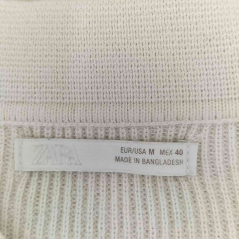 ザラ ZARA パールニットジッパーポロシャツ メンズ import:M