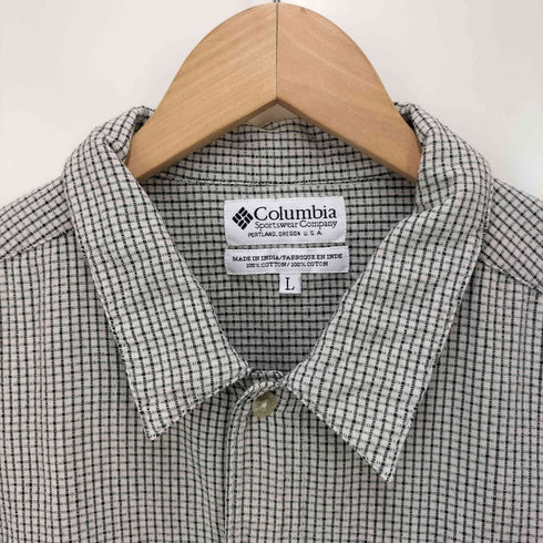 コロンビア Columbia インド製 チェック レギュラーカラー S/S シャツ メンズ import:L