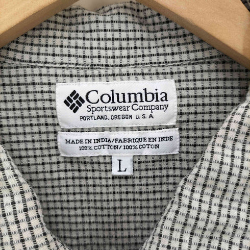 コロンビア Columbia インド製 チェック レギュラーカラー S/S シャツ メンズ import:L