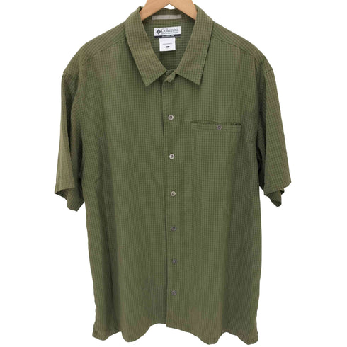 コロンビア Columbia メタルボタン チェック レギュラーカラー S/S シャツ メンズ import:L
