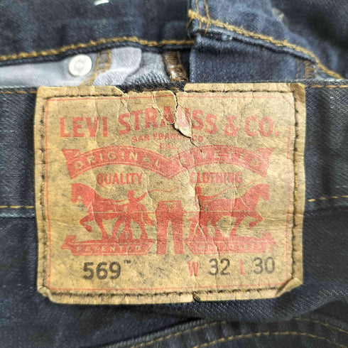 リーバイス Levis メキシコ製 ボタン裏4090 569後染めルーズストレートフィットジーンズ メンズ W32 L30
