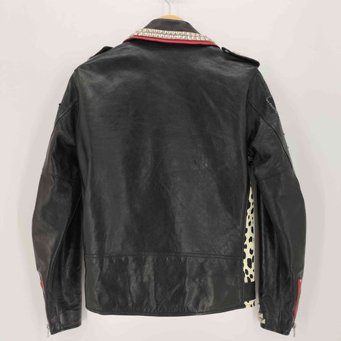 ヒステリックグラマー HYSTERIC GLAMOUR THE HYSTERIC XXX × THE CRAMPS STUDS&PATCH リメイクラムレザーライダースジャケット メンズ S