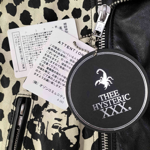 ヒステリックグラマー HYSTERIC GLAMOUR THE HYSTERIC XXX × THE CRAMPS STUDS&PATCH リメイクラムレザーライダースジャケット メンズ S