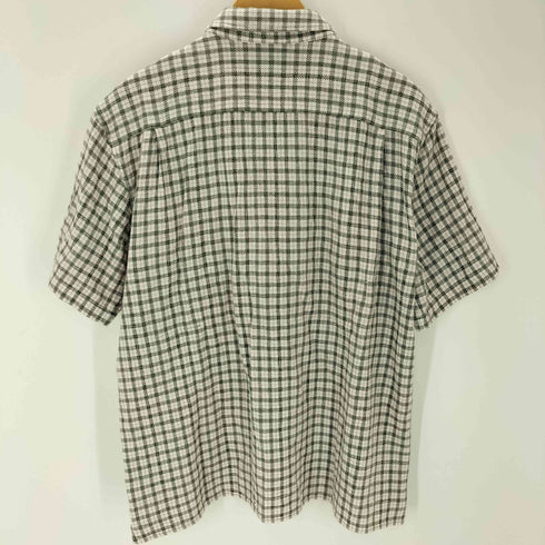 ピコ PIKO 90S ロゴ 刺繍 開襟 オープンカラー 織り S/S チェック シャツ メンズ import:L