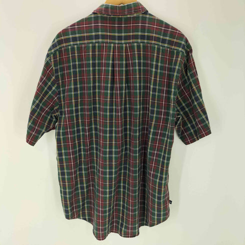 ギャップ Gap 90S OLD 紺タグ S/S タータンチェック B.D. シャツ メンズ import:L
