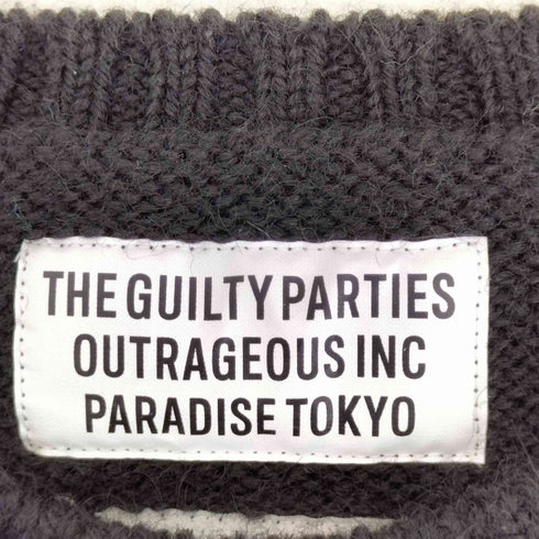 ワコマリア WACKO MARIA 23AW 世界平和プロジェクト INTARSIA CREW NECK SWEATER ヌードレディー ウールニット セーター メンズ JPN:M