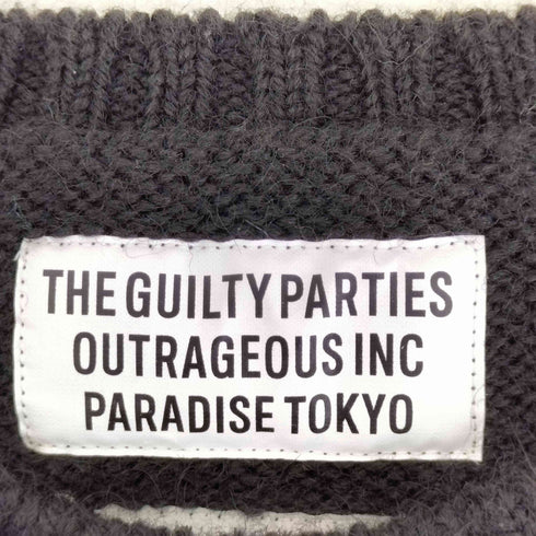 ワコマリア WACKO MARIA 23AW 世界平和プロジェクト INTARSIA CREW NECK SWEATER ヌードレディー ウールニット セーター メンズ JPN:M