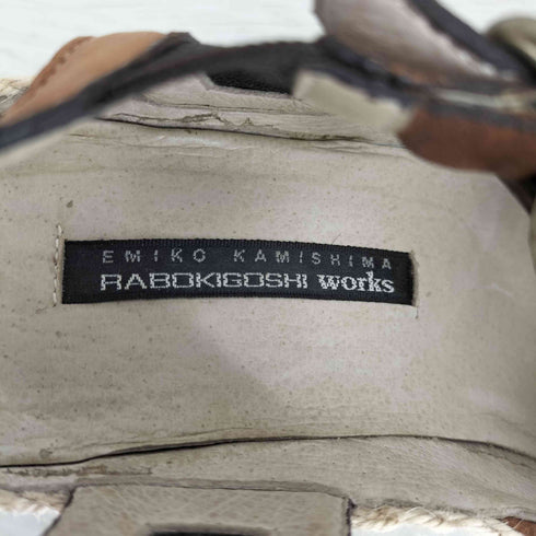 ラボキゴシワークス RABOKIGOSHI works EMIKO KAWASHIMA ウェッジソール ストラップ サンダル レディース JPN:23.5
