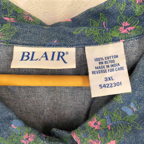 ブレア Blair 花柄デニムジャケット レディース 3XL