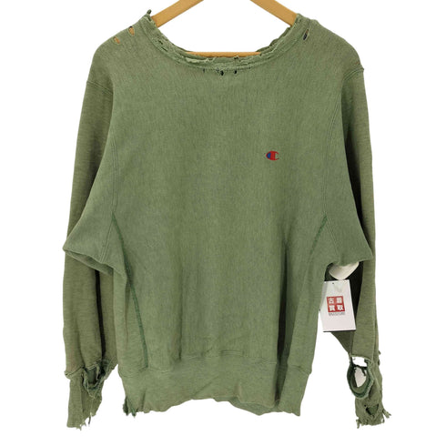 チャンピオン Champion 90S 刺繍タグ コットンポリ混紡 REVERSE WEAVE リバースウィーブ 目付き プルオーバースウェット ボロ 襤褸 メンズ MEDIUM