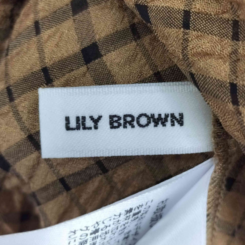 リリーブラウン Lily Brown チェック S/S シャツワンピース レディース