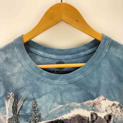 ザマウンテン the mountain 狼プリント タイダイクルーネックTシャツ メンズ 2XL