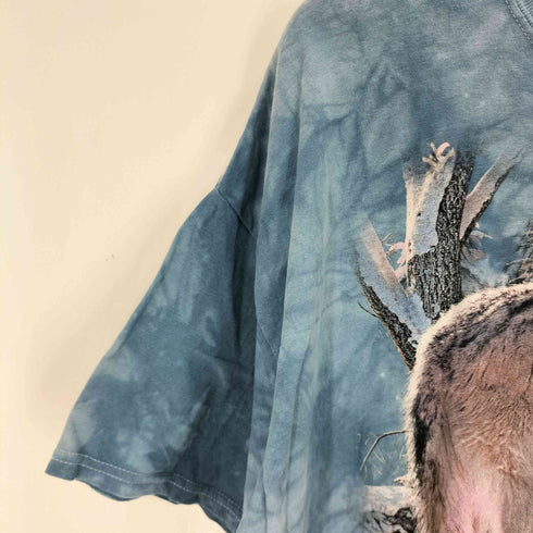 ザマウンテン the mountain 狼プリント タイダイクルーネックTシャツ メンズ 2XL