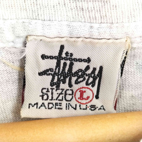ステューシー Stussy 90s OLD STUSSY オールド ステューシー 白タグ シングルステッチ more mow for big bros フォトプリント Tシャツ メンズ import:L