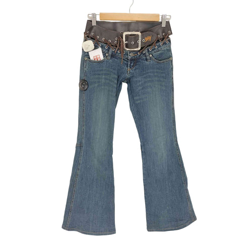PARASUCO Y2K ハイウエストベルト フレアレースデニム レディース 25