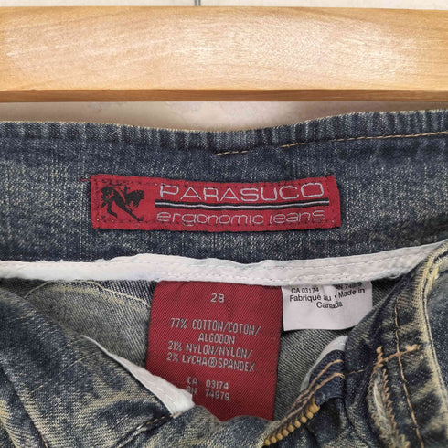 PARASUCO Y2K レザーパッチ ウエスタンフレアデニム レディース 8