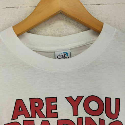 USA製 袖シングル ARE YOU READING MY SHIRT フロントプリントクルーネックTシャツ メンズ JPN:XL