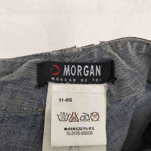 モルガン MORGAN Y2K レザーパッチ ウエスタンフレアデニム レディース T36