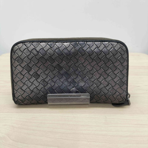 ボッテガヴェネタ BOTTEGA VENETA イタリア製 イントレチャート ラムレザー ラウンドジップ ロング ウォレット 長財布 メンズ