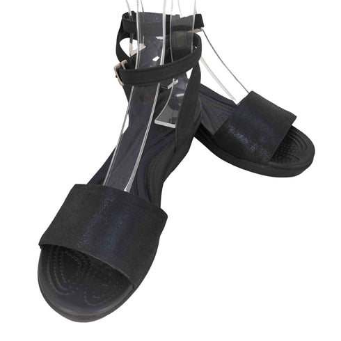 クロックス crocs COMFORT レイ アンクルストラップサンダル ラメ レディース w8