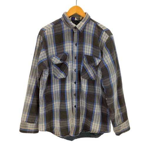 ファイブブラザー FIVE BROTHER 70-80s 裏地キルティング チェックフランネルシャツ メンズ import:L