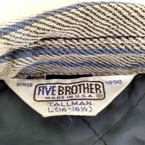 ファイブブラザー FIVE BROTHER 70-80s 裏地キルティング チェックフランネルシャツ メンズ import:L