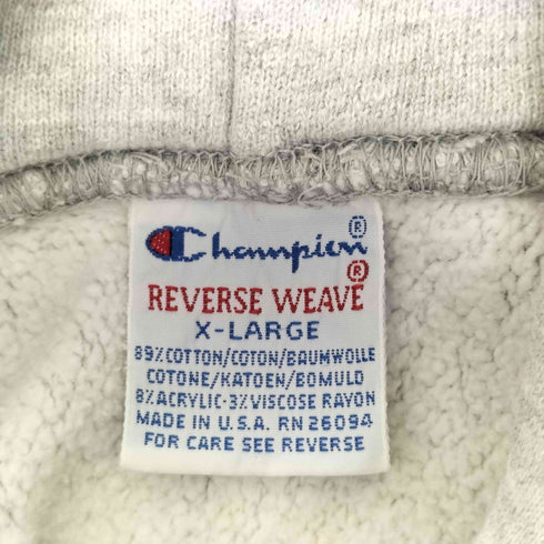 チャンピオン Champion 90S USA製 刺繍タグ REVERSE WEAVE カレッジロゴパーカー メンズ XL
