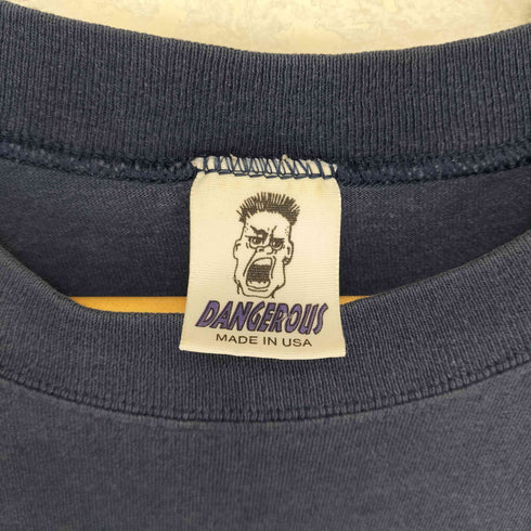 USA製 袖シングル 両面プリントクルーネックTシャツ メンズ JPN:XL