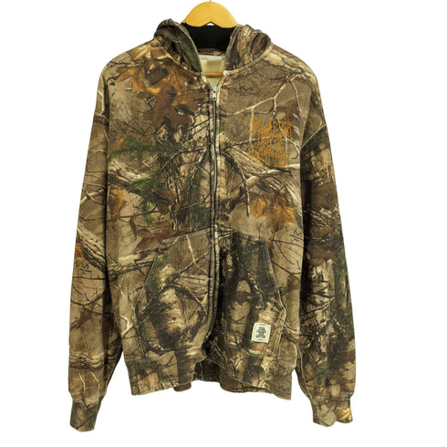 ザブラックアイパッチ THE BLACK EYE PATCH STENCIL LOGO REALTREE THERMAL ZIP HOODIE リアルツリーカモ ジップフーディー メンズ JPN:L