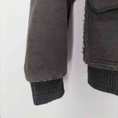 ゲスジーンズ GUESS JEANS フェイクムートン フライトジャケット シープレザーパーツ切替 メンズ import:XL