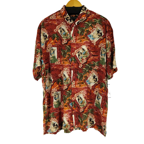 MARC EDWARDS レーヨン100 総柄 S/S アロハシャツ メンズ import:XL