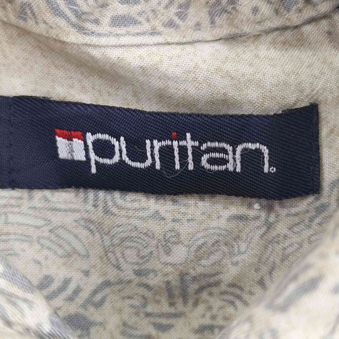 ピューリタン PURITAN レーヨン100 総柄 S/S シャツ メンズ