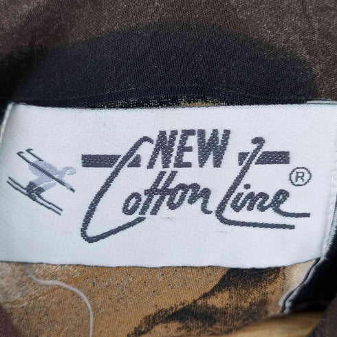 COTTON LINE レーヨン100 総柄 S/S シャツ メンズ import:XL