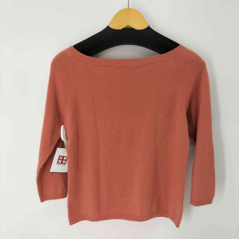 バーバリーロンドン BURBERRY LONDON Cashmere カシミヤ100 裾ロゴ刺繍 ニットセーター レディース JPN:2