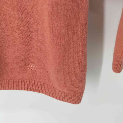 バーバリーロンドン BURBERRY LONDON Cashmere カシミヤ100 裾ロゴ刺繍 ニットセーター レディース JPN:2
