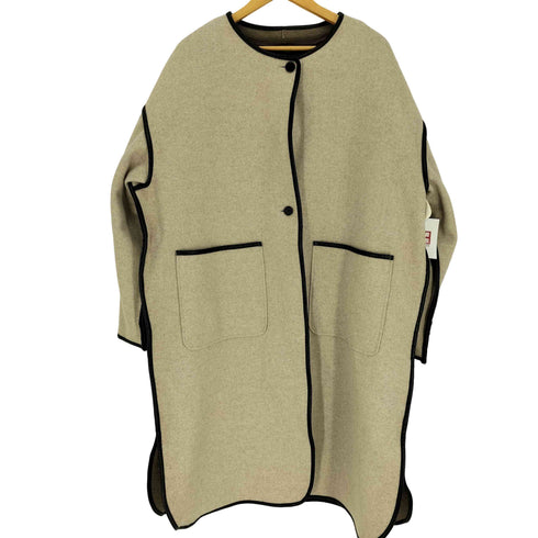 カスタネ Kastane 19AW 中綿 ライナー付 ノーカラー パイピング ガウン コート レディース FREE