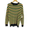 ザラ ZARA ボーダー柄 マルチカラー 透け編み L/S クルーネック ニット セーター メンズ import:M