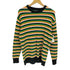 ザラ ZARA ボーダー柄 マルチカラー 透け編み L/S クルーネック ニット セーター メンズ import:M