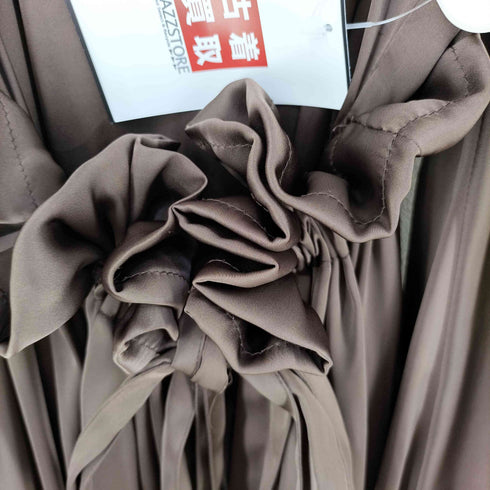 Acka satin apron one-piece サテン エプロン ワンピース レディース FREE