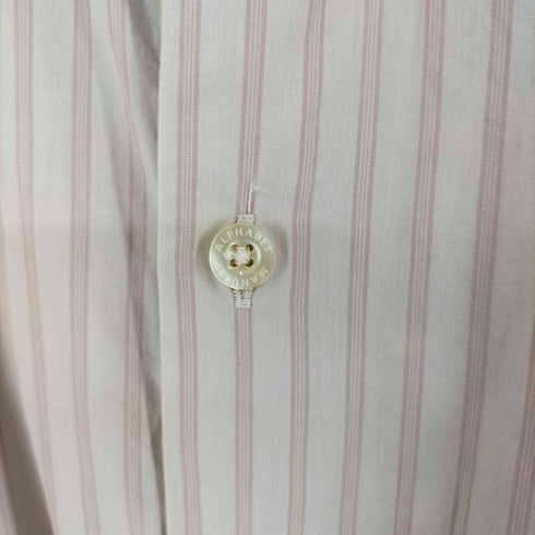 マニュアルアルファベット MANUAL ALPHABET O/D STRIPE LOOSE FIT BAND COLLAR S/S SHT メンズ JPN:3